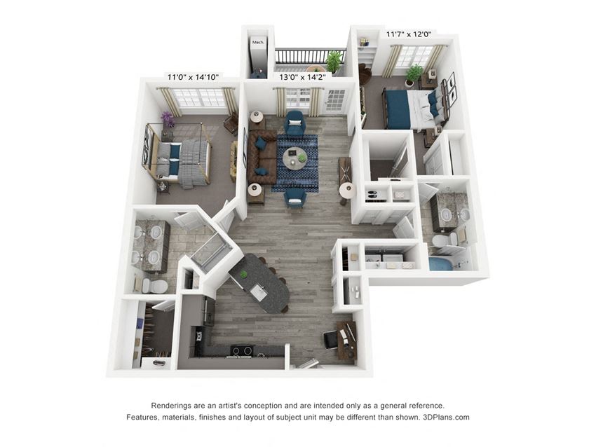 The Preserve is a 2 bedroom, 2 bathroom floor plan at 8 West in Greensboro, NC The Preserve is a 2 bedroom, 2 bathroom floor plan at 8 West in Greensboro, NC